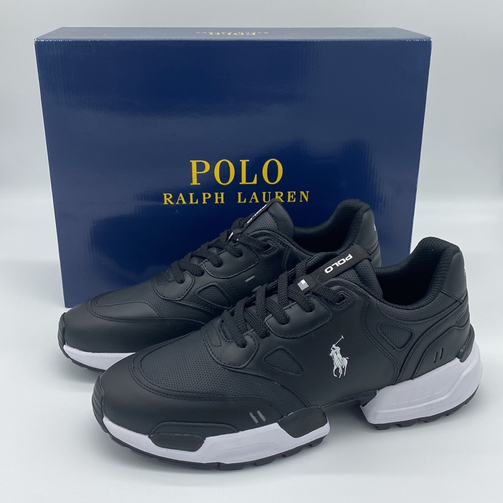 NWT Polo Ralph Lauren Men's Jogger Leather-Panel Sneakers Size 8